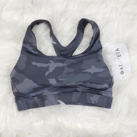 NWOT Athleta Black Ultimate Camo Printed Bra - Picture 4 of 8